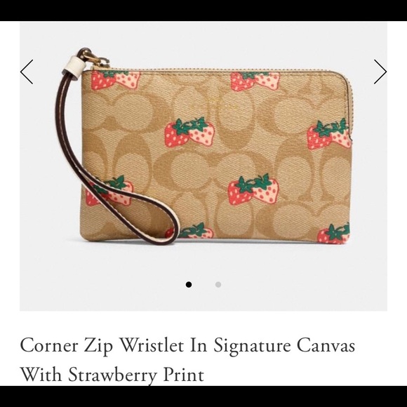 Coach Handbags - NWT Coach Wristlet With Strawberry Print